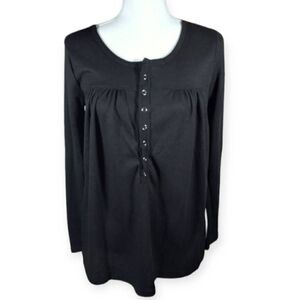 BLACK WAFFLE KNIT TOP SZ.S EUC.